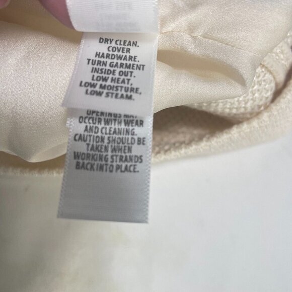 St‎ John Wool Blend Dress Womens 4 Cream Shift Short Sleeve Silk Lined - Picture 11 of 13